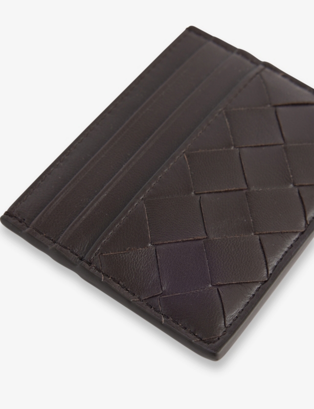 Intrecciato-Weave Leather Card Holder