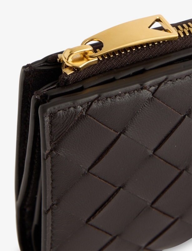 Intrecciato Compact Leather Wallet