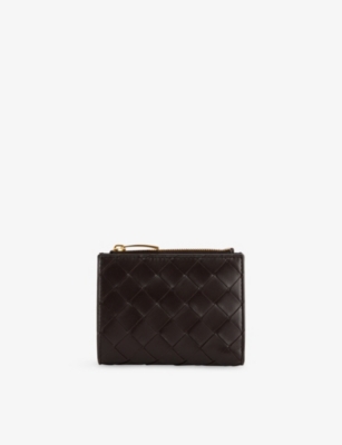Bottega Veneta Womens Fondant-gold Intrecciato Compact Leather Wallet