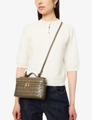 Bottega Veneta Womens Bang Bang Leather Cross-body Bag Cypress-gold