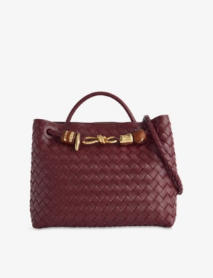 Bottega Veneta Womens Barolo-rhum-mb-bar Andiamo Medium Leather Top-handle Bag