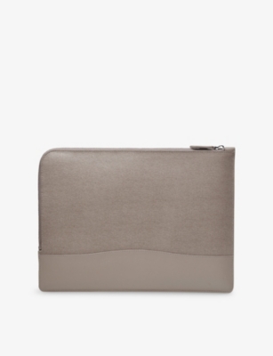 ASPINAL OF LONDON: City Large Leather Laptop Case
