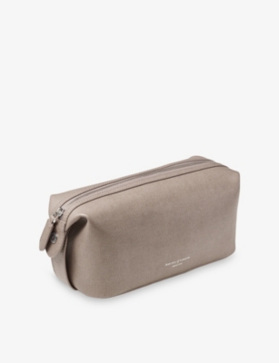 ASPINAL OF LONDON: Logo-Print Leather Washbag