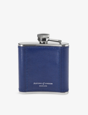 ASPINAL OF LONDON: Classic Stainless-Steel And Leather Hip Flask