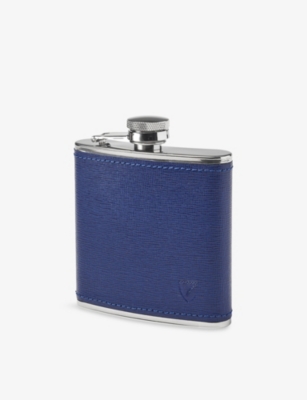 ASPINAL OF LONDON: Classic Stainless-Steel And Leather Hip Flask
