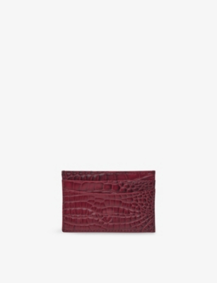 Aspinal Of London Womens  Croc-effect Leather Card Holder
