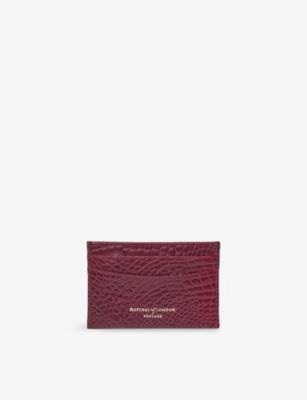 Aspinal Of London Womens  Croc-effect Leather Card Holder