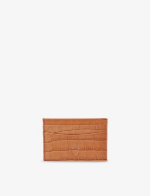 Aspinal Of London Womens  Croc-effect Leather Card Holder