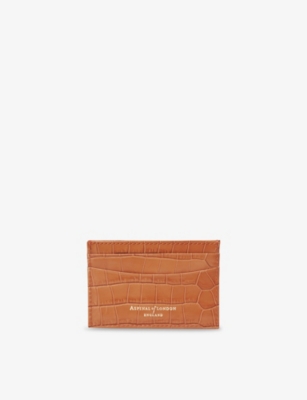 Aspinal Of London Womens  Croc-effect Leather Card Holder
