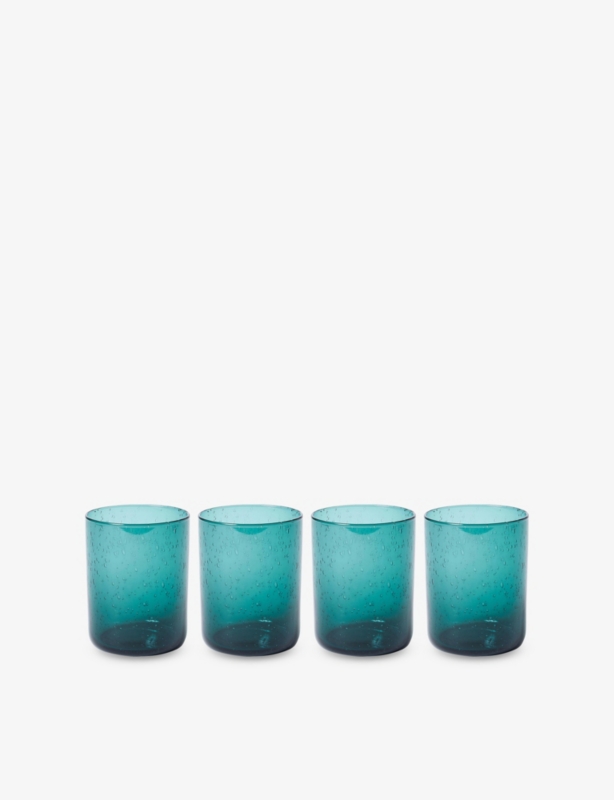 Bubble Petrol Glass Set-of-Four Tumblers