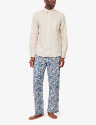 DEREK ROSE: Monaco Long-Sleeve Linen Shirt