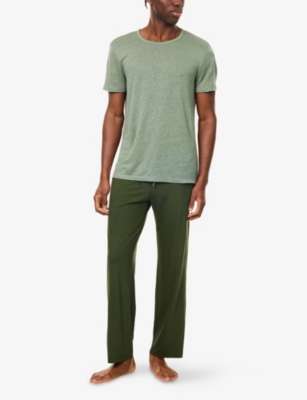 DEREK ROSE: Jordan Crewneck Linen T-Shirt