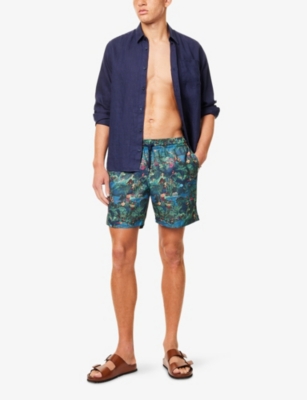 DEREK ROSE: Maui Graphic-Pattern Swim Shorts