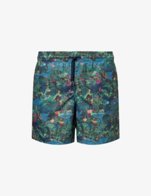 DEREK ROSE: Maui Graphic-Pattern Swim Shorts