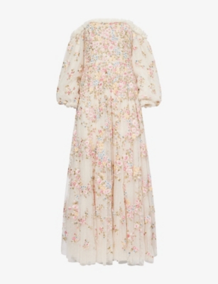 NEEDLE AND THREAD: Lunaria Wreath Off-Shoulders Woven Maxi Dress