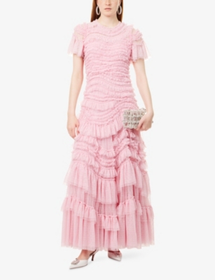 NEEDLE AND THREAD: Wild Rose Short-Sleeves Woven Maxi Dress