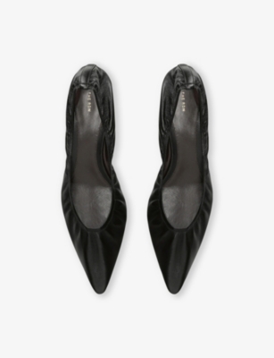 THE ROW: Uxor Kitten Leather Heeled Pumps