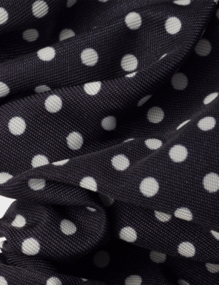 Prada Womens Blue Re-nylon Polka-dot Woven Scrunch