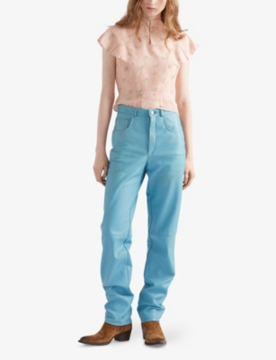 PRADA: Floral-Print Pongé Woven Top