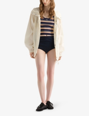 Prada Striped Tank Top In Blue