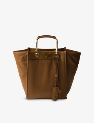 PRADA: Medium Re-Nylon and LeatherTote Bag