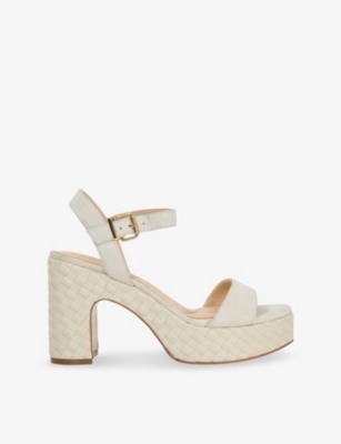 DUNE: Monotone Suede Platform Heeled Sandals