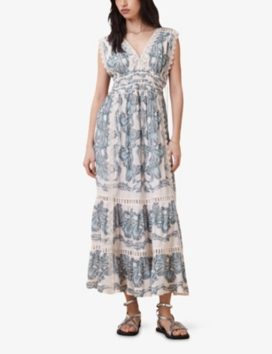 ALLSAINTS: Xanthe Paisley-Print Woven Dress