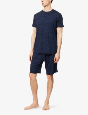 DEREK ROSE: London Graphic-Pattern Stretch-Jersey Shorts