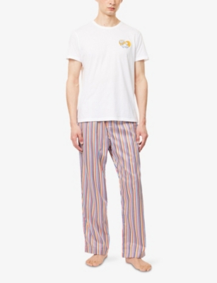 DEREK ROSE: Wellington Striped Pyjama Bottoms