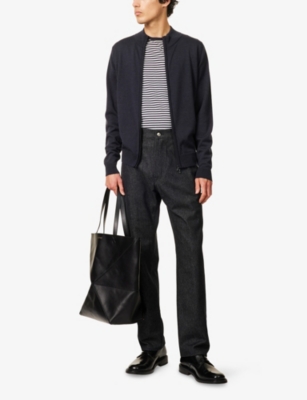 JOHN SMEDLEY MENS HEPBURN SMOKE CLAYGATE MOCK-TURTLENECK WOOL JACKET XXL 