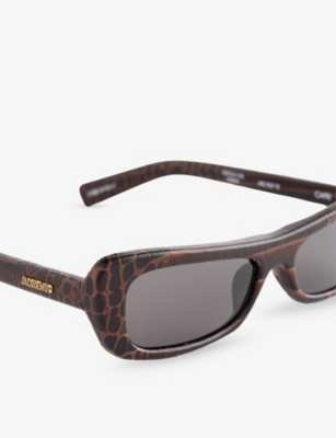 Jacquemus Womens Jac55c12sun Capri Rectangle-frame Acetate Sunglasses Brown In Brown