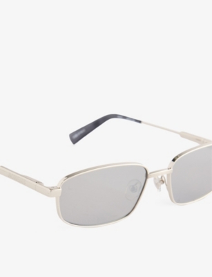 Jacquemus Womens  Jac121c4sun Sera Oval-frame Stainless-steel Sunglasses In White Gold/ Silver