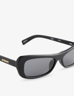 Jacquemus Womens Black Jac55c1sun Rectangle-frame Acetate Sunglasses In Black
