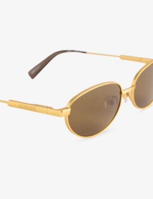 JACQUEMUS: The Alba Oval-Frame Stainless-Steel Sunglasses