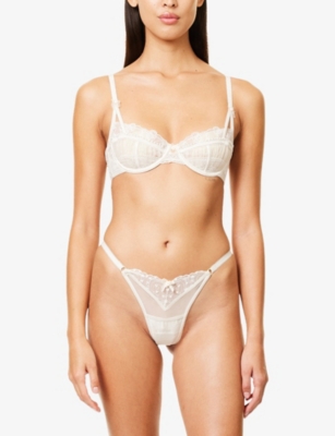 LOUNGE UNDERWEAR: Bridal Candice Embroidered Balcony Mesh Bra