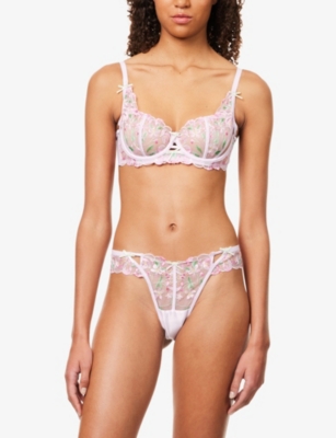 LOUNGE UNDERWEAR: Lucielle Balcony Floral-Lace Bra
