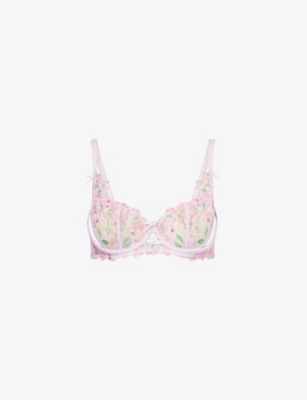 LOUNGE UNDERWEAR: Lucielle Balcony Floral-Lace Bra