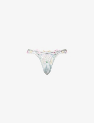 LOUNGE UNDERWEAR: Mirabel Embroidered G-String Lace Thong