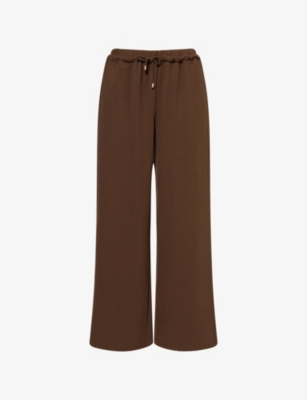 Lounge Underwear Womens Chocolate Waffle Wide-leg Stretch-woven Trousers In Chocolate