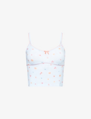 LOUNGE UNDERWEAR: Fruit-Print Modal-Jersey Pyjama Cami Top