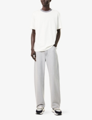 EMPORIO ARMANI: Striped-Crewneck Cotton-Jersey T-Shirt