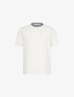 EMPORIO ARMANI: Striped-Crewneck Cotton-Jersey T-Shirt
