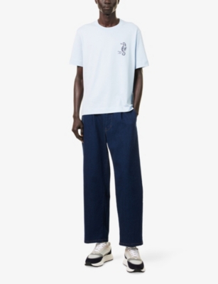 EMPORIO ARMANI: Seahorse Crewneck Cotton-Jersey T-Shirt