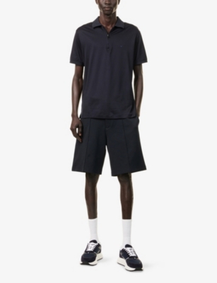EMPORIO ARMANI: Short-Sleeves Regular-Fit Woven Polo Shirt