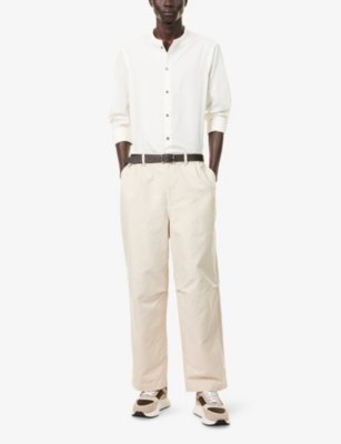 EMPORIO ARMANI: Korean-Collar Long-Sleeves Cotton And Silk Shirt