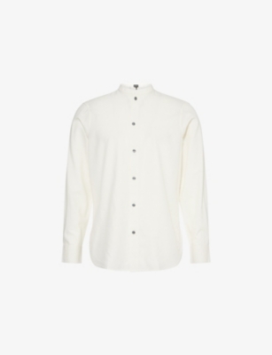 EMPORIO ARMANI: Korean-Collar Long-Sleeves Cotton And Silk Shirt