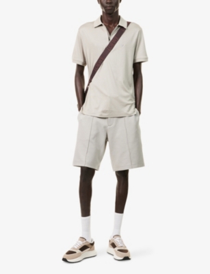 EMPORIO ARMANI: Ribbed Regular-Fit Stretch-Cotton Blend Shorts