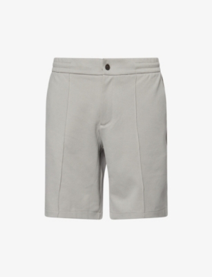 EMPORIO ARMANI: Ribbed Regular-Fit Stretch-Cotton Blend Shorts