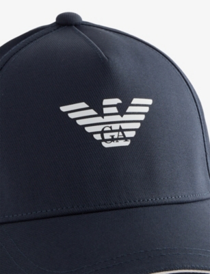 EMPORIO ARMANI: Brand Logo-Print Cotton Cap