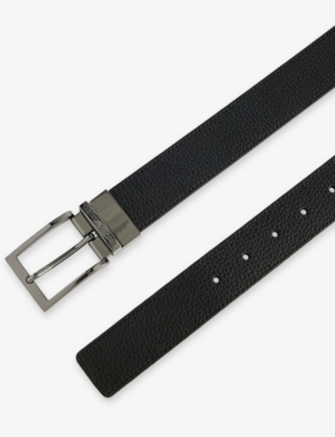 EMPORIO ARMANI: Debossed-Logo Leather Belt
